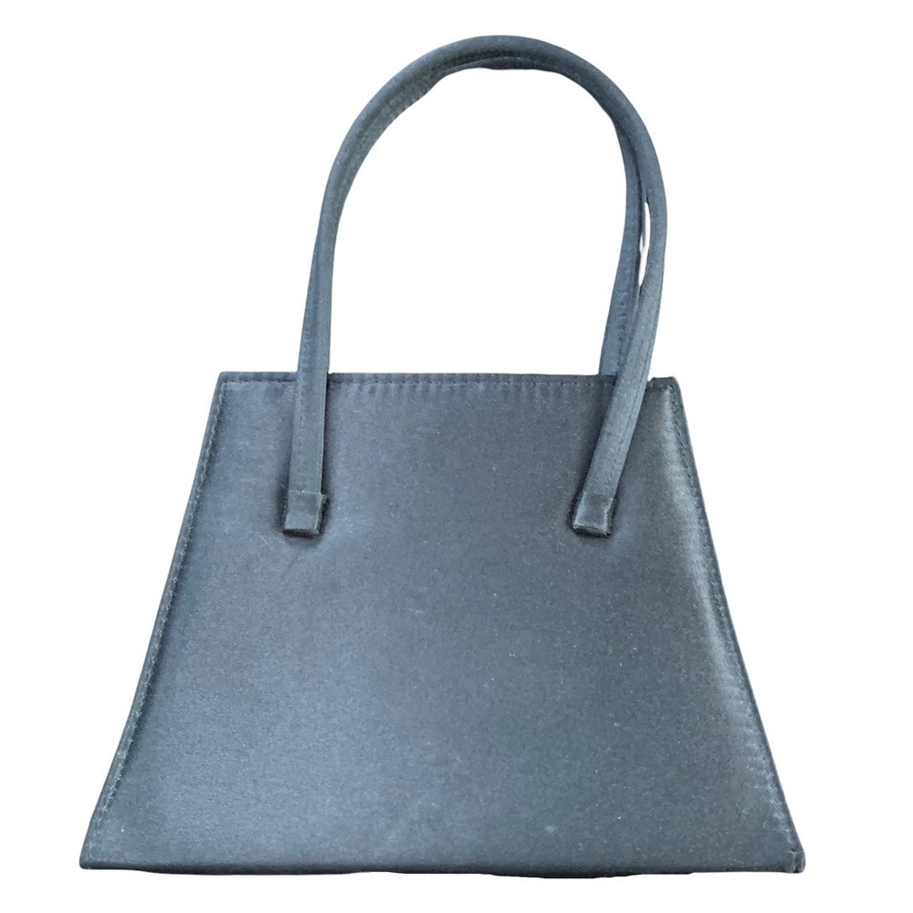 Small black vintage classic and simple trapezoid handbag purse